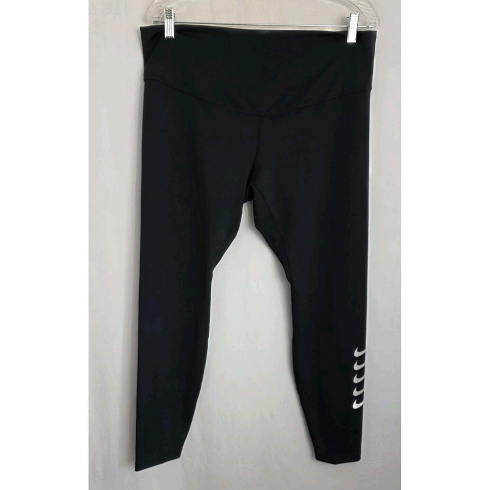 Womens Nike Dri Fit 2X Black 7/8 Leggings Tri Swoosh Logo on Leg Compression